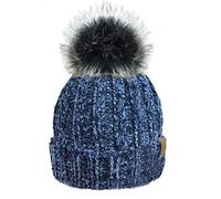 RockJock R80 Damen-Mütze aus weichem Chenille mit wärmendem Teddy-Fleece und abnehmbarem Kunstpelzbommel