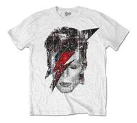 Rockoff Trade Herren David Bowie Halftone Flash T-Shirt, weiß, L