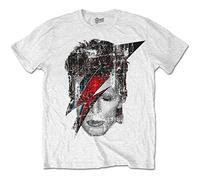 Rockoff Trade Herren David Bowie Halftone Flash T-Shirt, weiß, XXL
