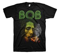Rockoff Trade Herren Bob Marley Smoking Da ERB T-Shirt, Schwarz, L