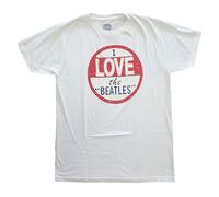 Rockoff Trade Herren I Love The Beatles Vintage T-Shirt, Weiß (White), X-Large