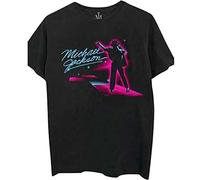 Rockoff Trade Herren Michael Jackson Neon T-Shirt, Schwarz (Black Black), Large