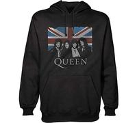 Rockoff Trade Herren Queen Vintage Union Jack Pullover Kapuzenpullover, Schwarz (Black Black), XX-Large