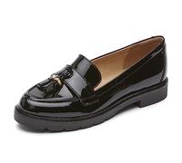 Rockport Women's Kacey Tassel Loafer Flat, Schwarz Lack, 35 EU