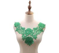 Rockreyoa 1 Stück Blumenspitze Gefälschte Kragen mit Elegantes Design Spitzenkragen Falschkragen Einsatzkragen Blume Corsage für DIY Bühne Kleidung Kostüm Zubehör Kopfbedeckung Zubehör Grün