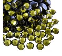 Rockreyoa 1440pcs Hotfix Strasssteine Glas Glitzersteine Kristall Glitzersteine Glas Runde Strasssteine Kleidung-Strasssteine Klar Strasssteine für Diamant Kleidung Schuhe Pinzette Olivgrün SS16
