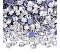Rockreyoa 1440pcs Hotfix Strasssteine Glas Glitzersteine Kristall Glitzersteine Glas Runde Strasssteine Kleidung-Strasssteine Klar Strasssteine für Diamant Kleidung Schuhe Pinzette 1#Weiß SS12