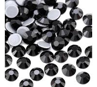 Rockreyoa 1440pcs Hotfix Strasssteine Glas Glitzersteine Kristall Glitzersteine Glas Runde Strasssteine Kleidung-Strasssteine Klar Strasssteine für Diamant Kleidung Schuhe Pinzette 1#Schwarz SS10