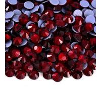 Rockreyoa 1440pcs Hotfix Strasssteine Glas Glitzersteine Kristall Glitzersteine Glas Runde Strasssteine Kleidung-Strasssteine Klar Strasssteine für Diamant Kleidung Schuhe Pinzette Dunkelrot SS16