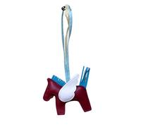 Rockreyoa Cartoon-Pferde-Anhänger Autoschlüsselanhänger Ledertaschen-Anhänger Taschenanhänger Bag Charms Geldbörsenanhänger Keychain Cute Pony-Schlüsselanhänger für Handtasche Rucksack Weinrot Weiß