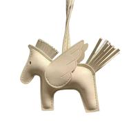 Rockreyoa Cartoon-Pferde-Anhänger Autoschlüsselanhänger Ledertaschen-Anhänger Taschenanhänger Bag Charms Geldbörsenanhänger Keychain Cute Pony-Schlüsselanhänger für Handtasche Rucksack Reines Weiß