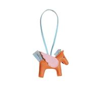 Rockreyoa Cartoon-Pferde-Anhänger Autoschlüsselanhänger Ledertaschen-Anhänger Taschenanhänger Bag Charms Geldbörsenanhänger Keychain Cute Pony-Schlüsselanhänger für Handtasche Rucksack Orange-Rosa