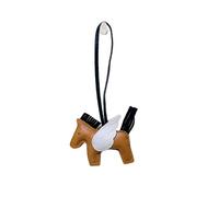 Rockreyoa Cartoon-Pferde-Anhänger Autoschlüsselanhänger Ledertaschen-Anhänger Taschenanhänger Bag Charms Geldbörsenanhänger Keychain Cute Pony-Schlüsselanhänger für Handtasche Rucksack Braun Weiß