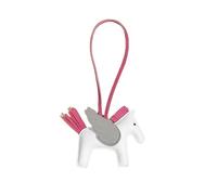 Rockreyoa Cartoon-Pferde-Anhänger Autoschlüsselanhänger Ledertaschen-Anhänger Taschenanhänger Bag Charms Geldbörsenanhänger Keychain Cute Pony-Schlüsselanhänger für Handtasche Rucksack Weiß Grau