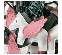 Rockreyoa Cartoon-Pferde-Anhänger Autoschlüsselanhänger Ledertaschen-Anhänger Taschenanhänger Bag Charms Geldbörsenanhänger Keychain Cute Pony-Schlüsselanhänger für Handtasche Rucksack Weiß Rosa