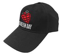 Rocks-off Green Day Baseball Cap Grenade Band Logo Nue offiziell Schwarz Unisex