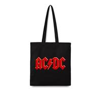 Rocksax Tragetasche AC/DC – Logo, Schwarz, schwerer Canvas-Shopper aus Fairtrade-Recycling-Material