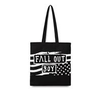Rocksax Tragetasche Fall Out Boy – Flagge, Schwarz, Standard, Canvas-Shopper, Fairtrade-Recycling