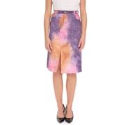 ROCKUPY Damen Rock mit Batik-Muster farbenfroher Jeans-Rock gerader Sommer-Rock Midi-Rock mit Schlitz RPW20_040901 917 Violett/Orange/Pink XS