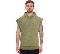 ROCKUPY Herren Tank-Top mit Kapuze ärmelloses Baumwoll-Shirt mit Rücken-Print gebatiktes Muskel-Shirt 393827 Grün L
