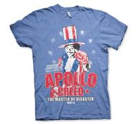 Rocky Offizielles Lizenzprodukt Apollo Creed Herren T-Shirt (Blau-Heather), X-Large