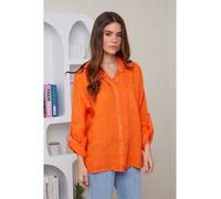 Rodier Lin Leinen-Hemd in Orange - Größe XL/XXL | Damen Blusen