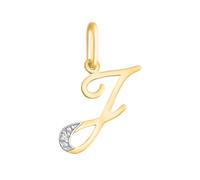 Rodium - Goldene Anhänger, Buchstabe J mit Zirkonen, 14 Karat Gold/ 585er Feingehalt, Charms für Halskette oder Ketten Armband, Idealer Goldener Schmuck für Damen, Kettenanhänger für Goldschmuck