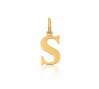 Rodium - Goldene Anhänger, Buchstabe S, 14 Karat Gold/ 585er Feingehalt, Charms für Halskette oder Ketten Armband, Ideales Geschenke für Damen, Kettenanhänger für Goldschmuck