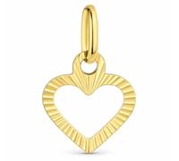 Rodium - Goldene Anhänger, Herzanhänger Gelbgold, 14 Karat Gold/ 585er Feingehalt, Charms für Halskette oder Ketten Armband, Ideales Geschenke, Kettenanhänger für Goldschmuck