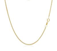 Rodium - Goldkette Damen 585 Echtgold, 585 Gold Kette ohne Anhänger, Spiga Weizen Goldkette 45 cm Länge, 0.80 mm Breit, Panzerkette mit Schmuck Geschenbox