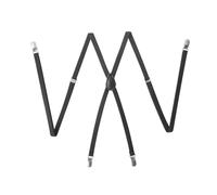 Rodsah 1 cm breite Hosenträger mit 4 Clips, Herren-Hosenträger für Männer, verstellbare Hosenträger,Schwarz,100x1cm