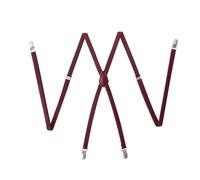 Rodsah 1 cm breite Hosenträger mit 4 Clips, Herren-Hosenträger für Männer, verstellbare Hosenträger,Weinrot,100x1cm