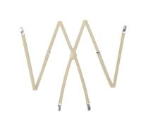 Rodsah 1 cm breite Hosenträger mit 4 Clips, Herren-Hosenträger für Männer, verstellbare Hosenträger,Beige,100x1cm