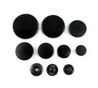 Rodsah 10 Stück 10 - 25 mm Metalldruckknöpfe, Taschen, Mäntel, Verschlüsse, Druckknopf für Kleidung, Nähzubehör,Schwarz,18mm