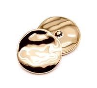 Rodsah 10 Stück 21/25/30 mm dekorative Knöpfe, unregelmäßige, Flache, goldene Knöpfe für Hemden, Mäntel, Nähzubehör,21mm