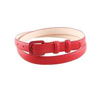 Rodsah 2 cm dünner Damen-Ledergürtel mit Dornschließe, minimalistischer Bund für Kleider,Rot,110cm