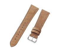 Rodsah 20 mm 22 mm Uhrenarmband aus weichem Wildleder, Vintage-Leder, Schnellverschluss-Uhrenarmband,Braun,22mm