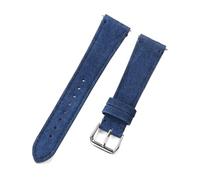 Rodsah 20 mm 22 mm Uhrenarmband aus weichem Wildleder, Vintage-Leder, Schnellverschluss-Uhrenarmband,Blau,20mm