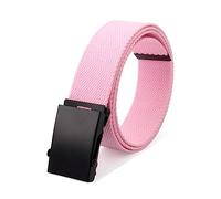Rodsah Automatischer Canvas-Gürtel mit Rollschnalle, gewebter Bund für Männer und Frauen,Rosa,100cm