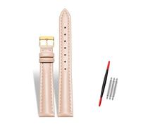Rodsah Damen-Uhrenarmband aus Leder, 10-22 mm verstellbar, echtes Leder, Ersatzarmband mit Dornschließe,Rosa,15mm