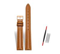 Rodsah Damen-Uhrenarmband aus Leder, 10-22 mm verstellbar, echtes Leder, Ersatzarmband mit Dornschließe,Braun,16mm