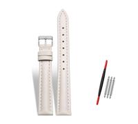 Rodsah Damen-Uhrenarmband aus Leder, 10-22 mm verstellbar, echtes Leder, Ersatzarmband mit Dornschließe,Beige,15mm