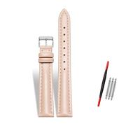 Rodsah Damen-Uhrenarmband aus Leder, 10-22 mm verstellbar, echtes Leder, Ersatzarmband mit Dornschließe,Rosa,12mm