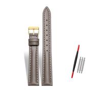 Rodsah Damen-Uhrenarmband aus Leder, 10-22 mm verstellbar, echtes Leder, Ersatzarmband mit Dornschließe,Dunkelgrau,22mm