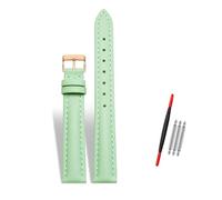 Rodsah Damen-Uhrenarmband aus Leder, 10-22 mm verstellbar, echtes Leder, Ersatzarmband mit Dornschließe,Hellgrün,18mm
