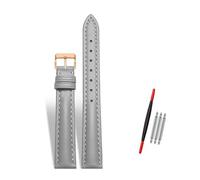 Rodsah Damen-Uhrenarmband aus Leder, 10-22 mm verstellbar, echtes Leder, Ersatzarmband mit Dornschließe,Grau,17mm