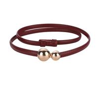 Rodsah Dünner Damen-Ledergürtel, 1 cm breit, lässiger Gürtel, Jeansgürtel, dekorativer Gürtel für Hosenaccessoires,Weinrot,96x1cm