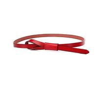 Rodsah Dünner Damen-Ledergürtel, minimalistischer Bund für Kleider und lässige Jeans,Rot,100x1.5cm