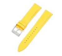 Rodsah Farbiges Lederarmband mit Schnellverschluss, Sportarmband, 20 mm, Uhrenarmband für Herren und Damen, Uhrenzubehör,Gelb,20mm