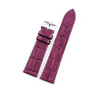 Rodsah Lila Lederarmband 10 mm - 20 mm Dornschließe Uhrenarmband für Herren und Damen Ersatz-Uhrenarmbänder,Lila,16mm